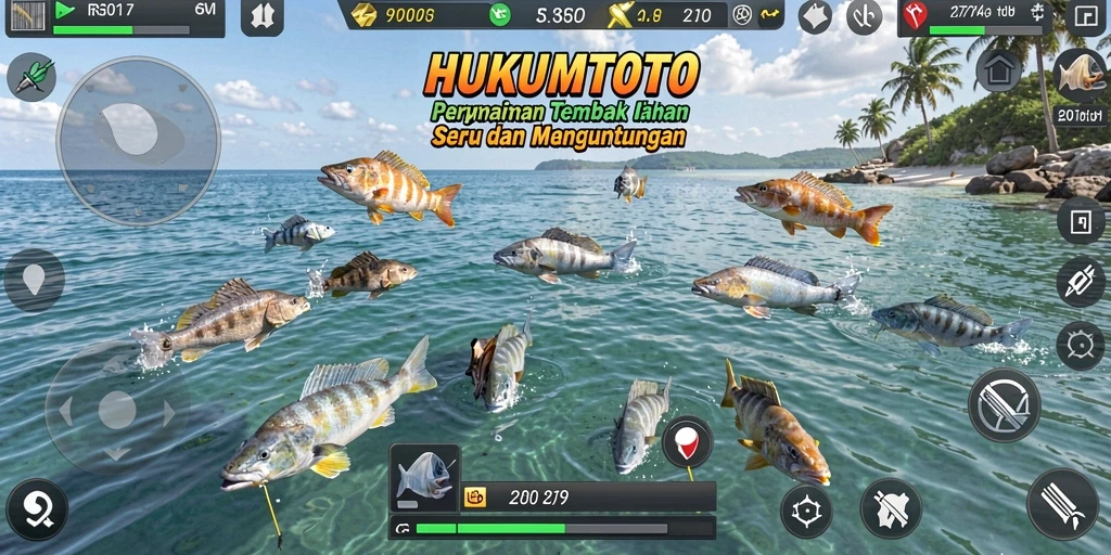 Tampilan menawan dari gameplay HUKUMTOTO saat menangkap ikan.