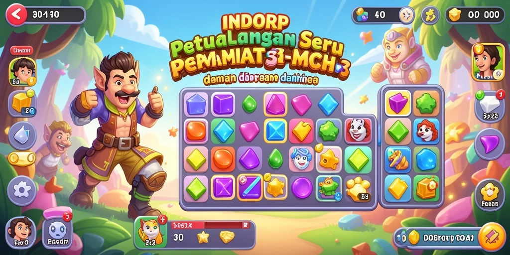 Gameplay INDORP yang penuh warna dan menantang dalam Match-3.
