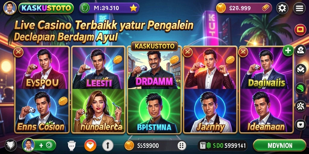 Gameplay KASKUSTOTO yang mendebarkan dengan dealer langsung di Live Casino.