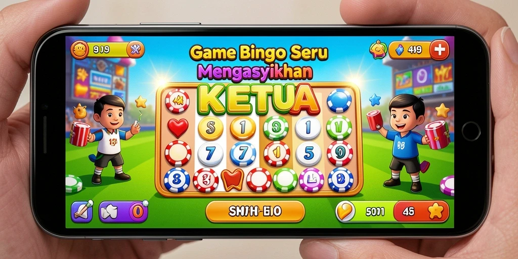 Tampilan seru dari gameplay Bingo di KETUA.