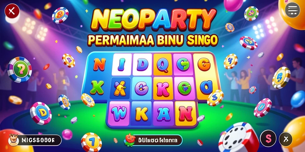 Tampilan menarik dari gameplay Bingo di NEOPARTY.