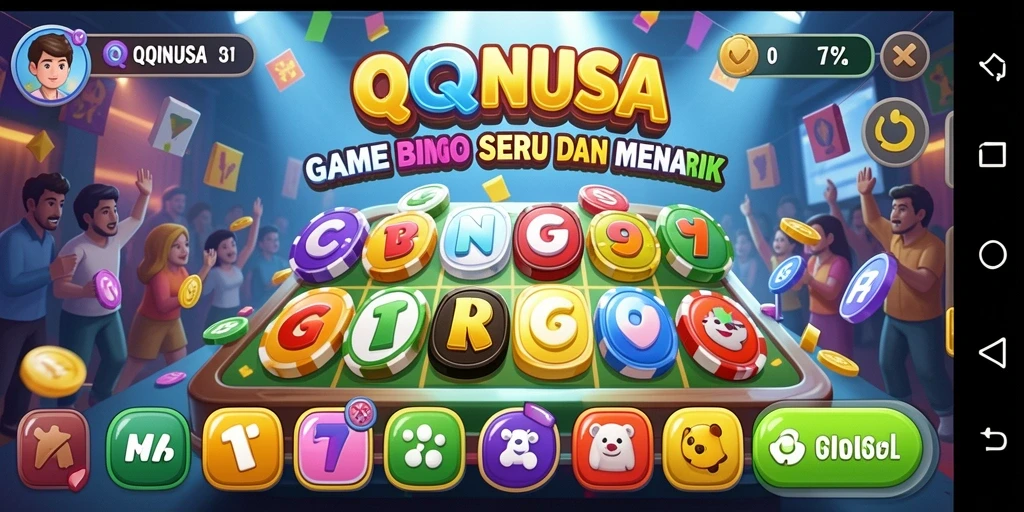 Tampilan seru gameplay QQNUSA dalam permainan Bingo.