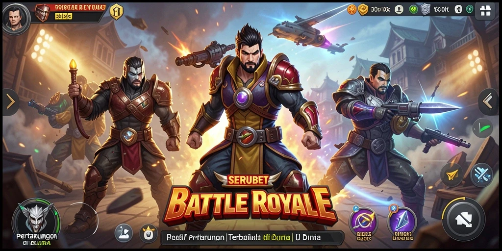 Tampilan gameplay seru di SERUBET dengan pertarungan Battle Royale.