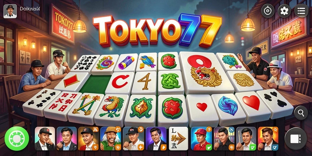 Tampilan gameplay seru dalam TOKYO77 yang penuh strategi dan kompetisi.