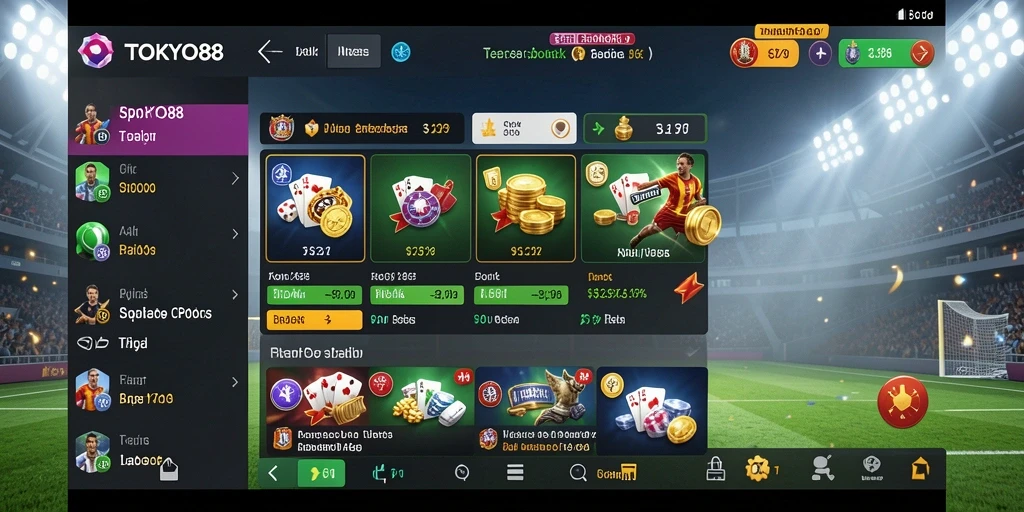 Tangkapan layar gameplay <strong>TOKYO88</strong> menunjukkan taruhan olahraga yang seru.
