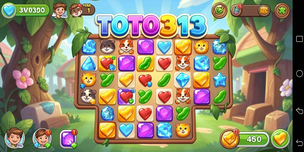 Tampilan gameplay seru TOTO313 dengan kombinasi warna-warni.