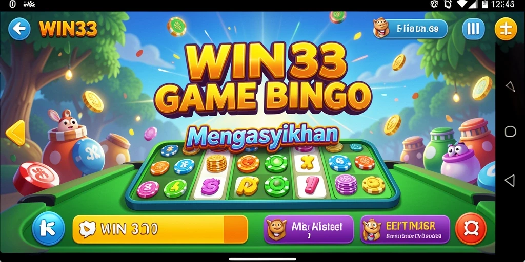 Tangkapan layar gameplay WIN33 menunjukkan suasana seru permainan Bingo.