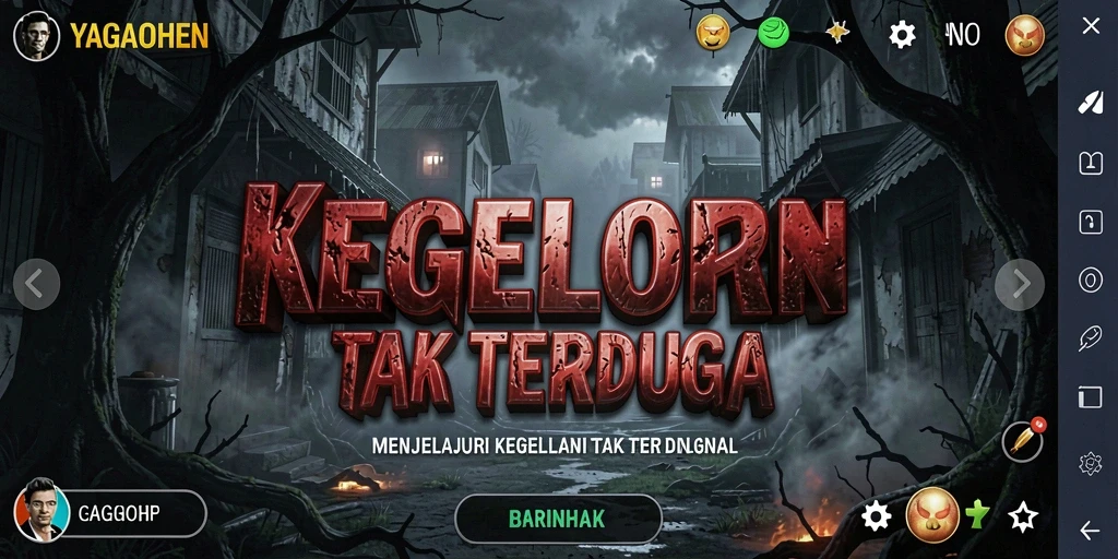 Screenshot menampilkan momen mendebarkan dalam YAGAOHEN dengan suasana horror yang kental.