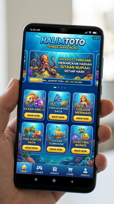 Screenshot antarmuka pengguna halimtoto yang menarik dan mudah dinavigasi.